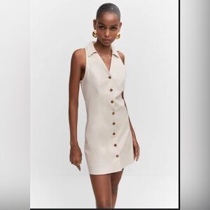 Elegant Cream Button-Down Dress